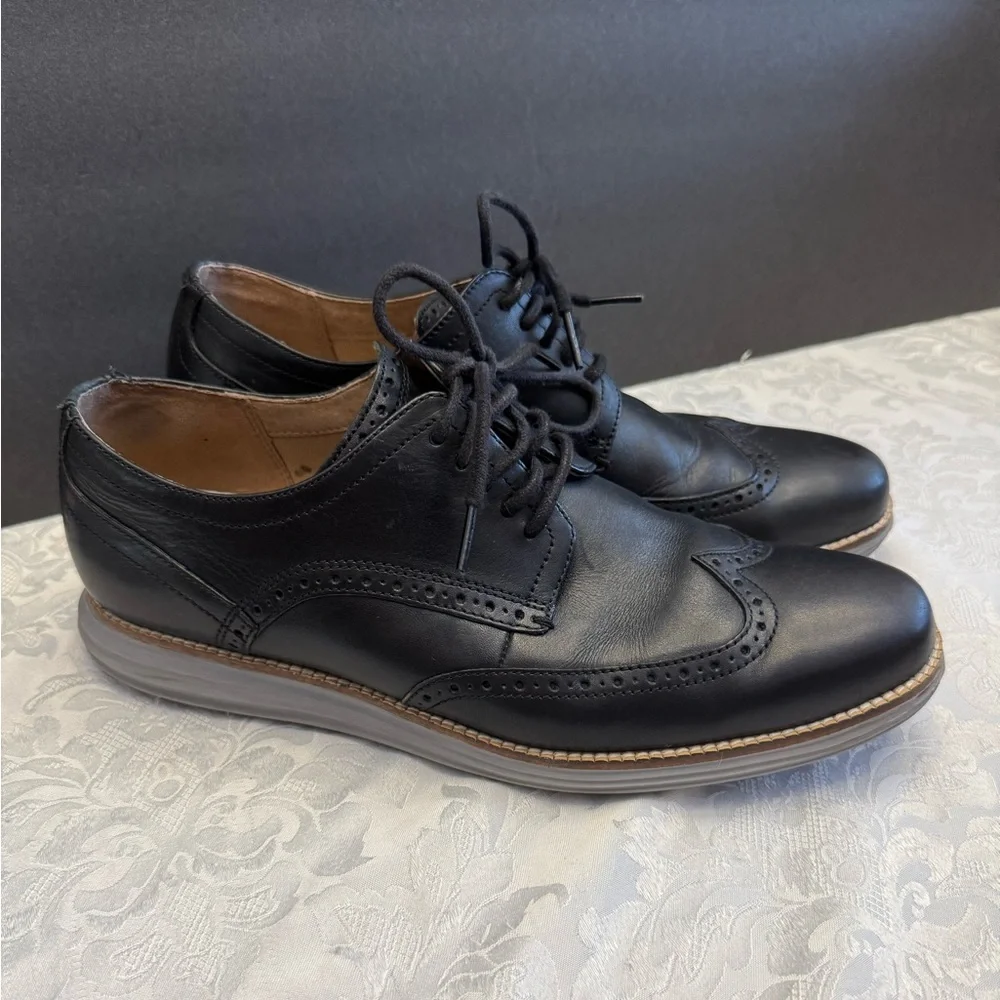 Cole‎ Haan Men’s 10.5M OriginalGrand Wingtip Oxford Comfort Shoe Black C26470
